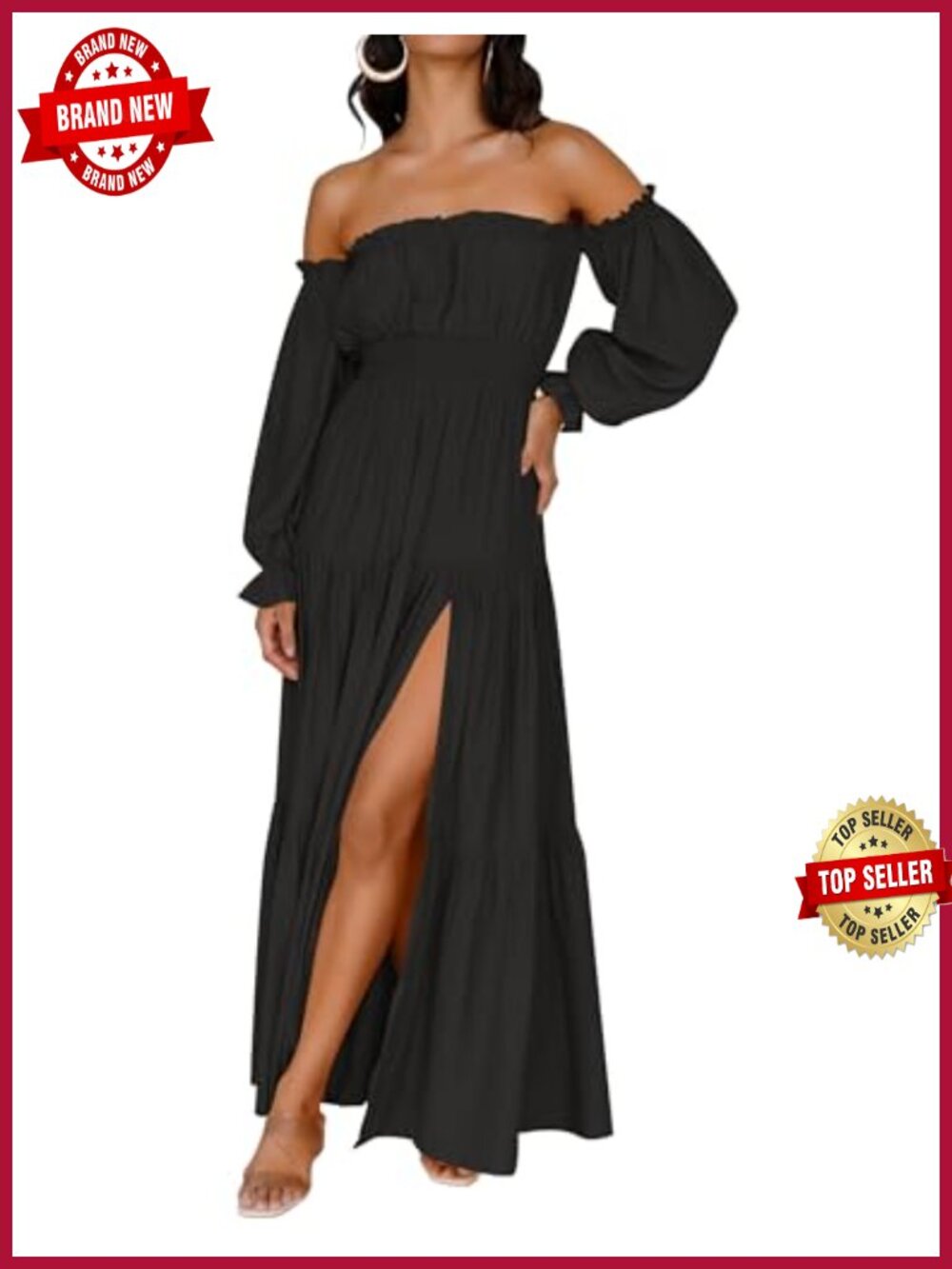 ZESICA Womens Fall Long Sleeve Boho Off Shoulder Maxi Dresses